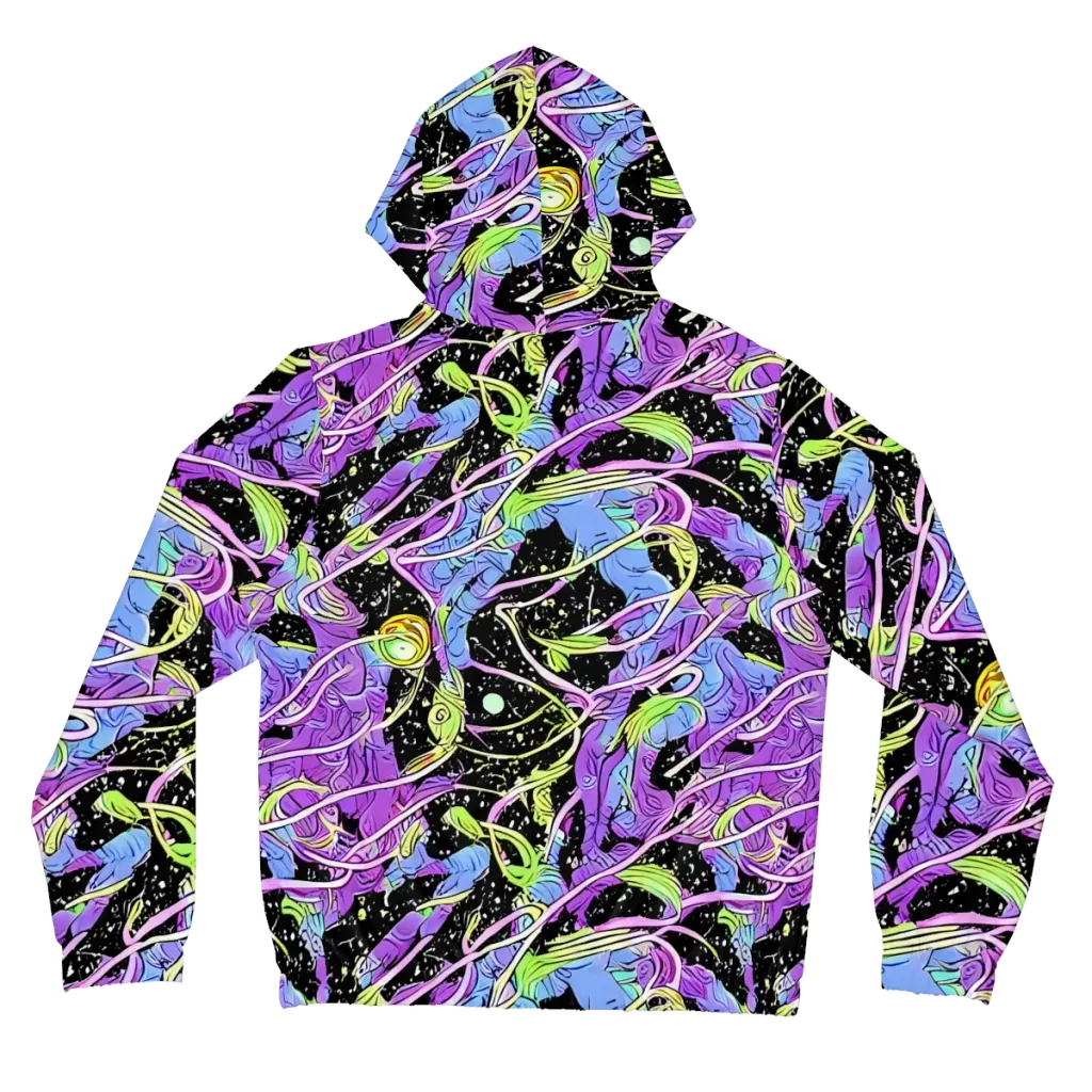 Neon Garden Afterdark on Women's Full-Zip Hoodie — Back