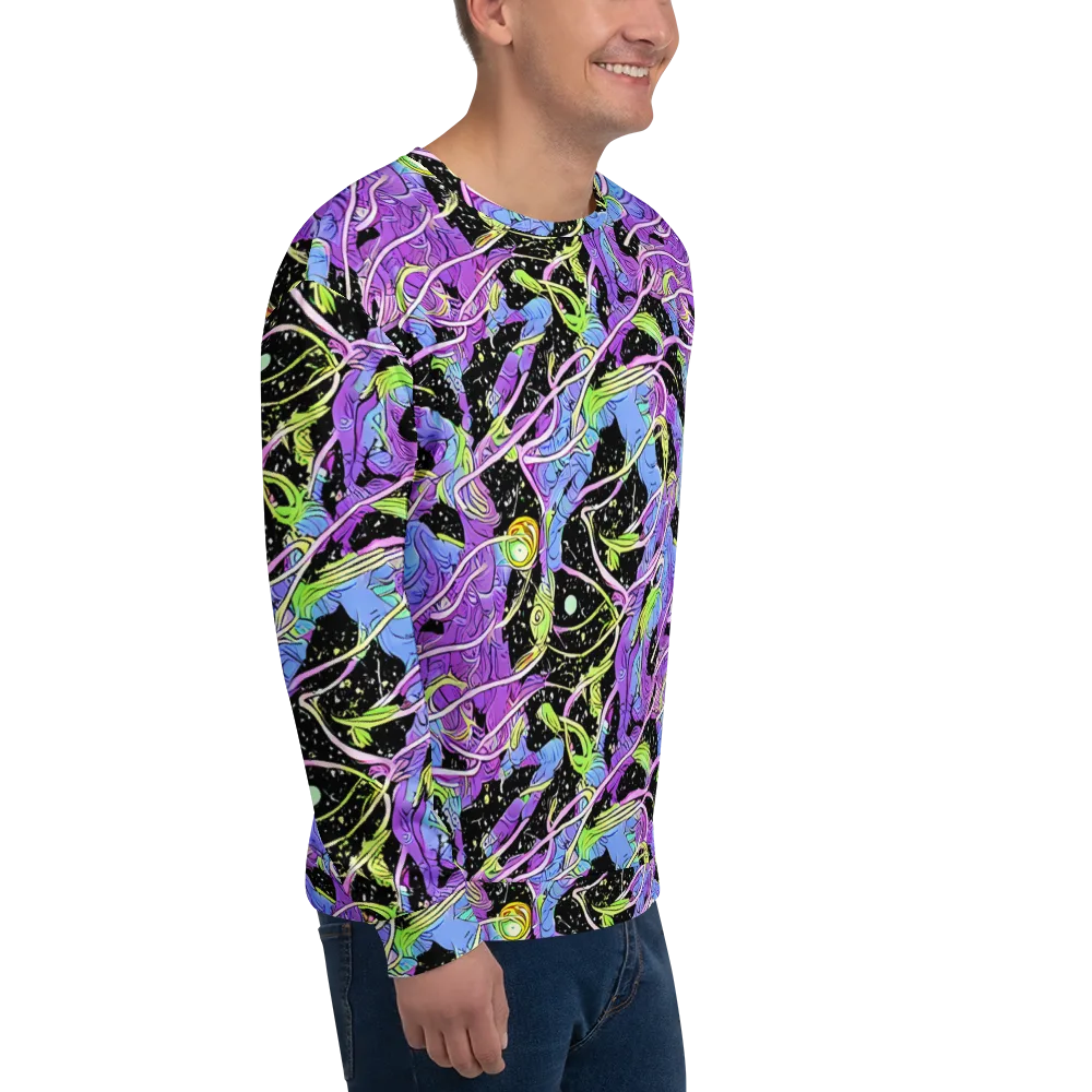 Neon Garden Afterdark on Sweatshirt — Right Front
