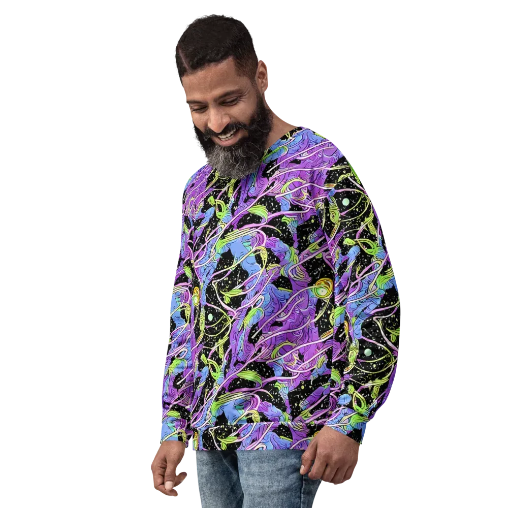 Neon Garden Afterdark on Sweatshirt — Left Front