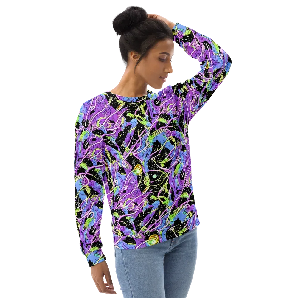 Neon Garden Afterdark on Sweatshirt — Right Front