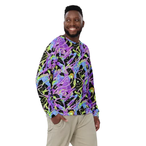 Neon Garden Afterdark on a Sweatshirt