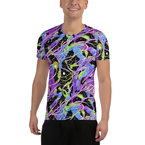 Neon Garden Afterdark on a Men's Athletic T-Shirt