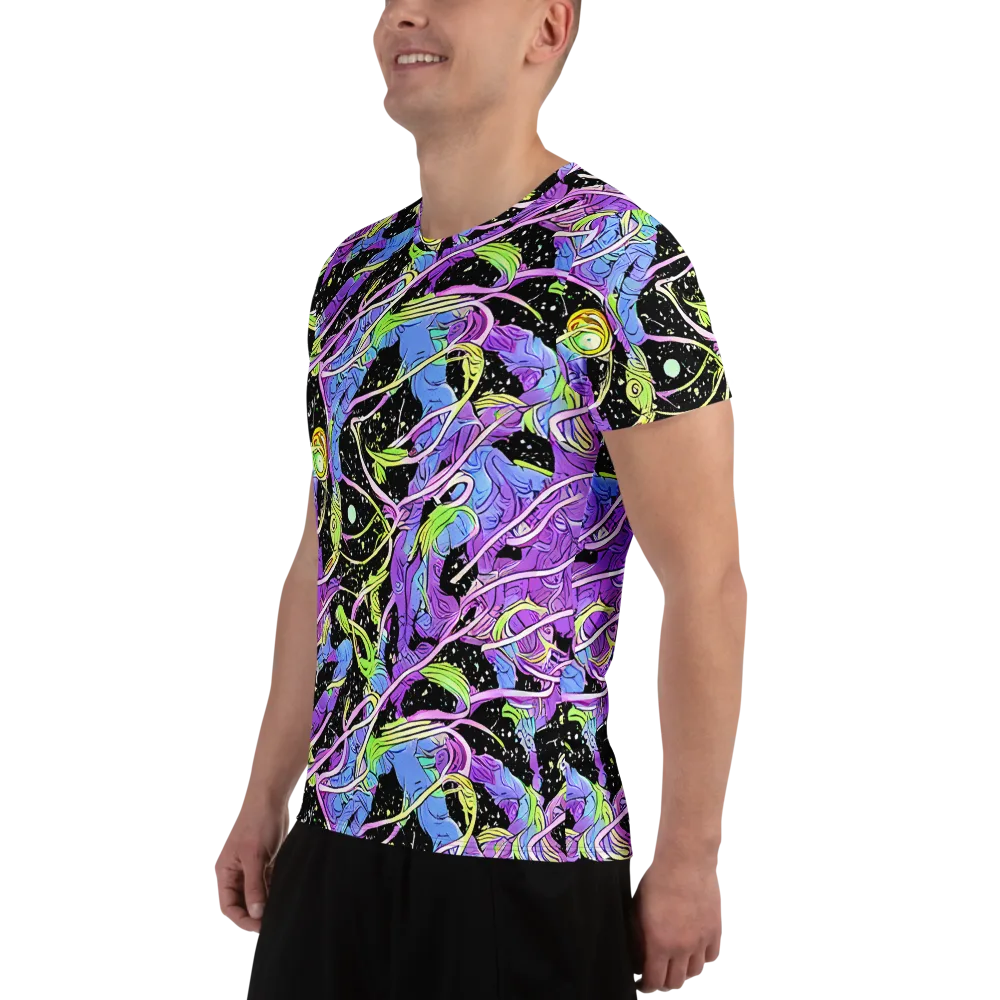 Neon Garden Afterdark on Men's Athletic T-Shirt — Left