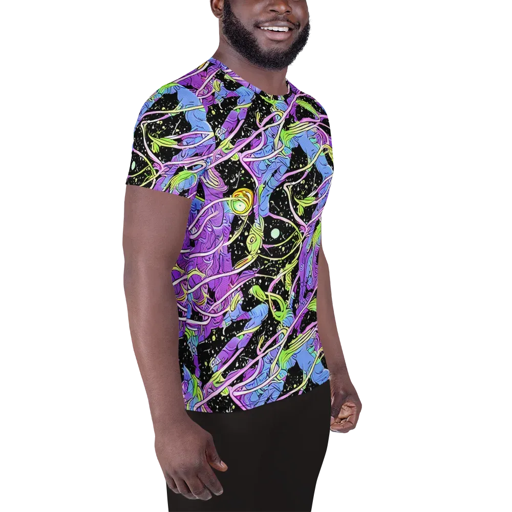 Neon Garden Afterdark on Men's Athletic T-Shirt — Right