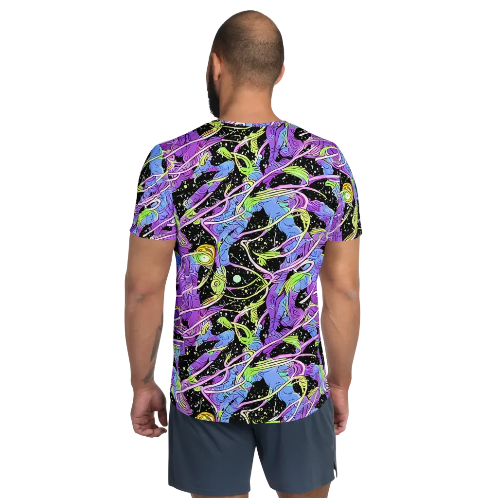 Neon Garden Afterdark on Men's Athletic T-Shirt — Back