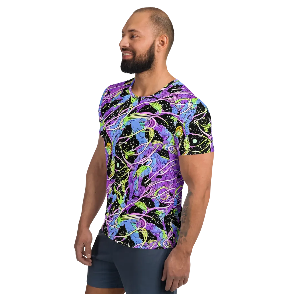 Neon Garden Afterdark on Men's Athletic T-Shirt — Left