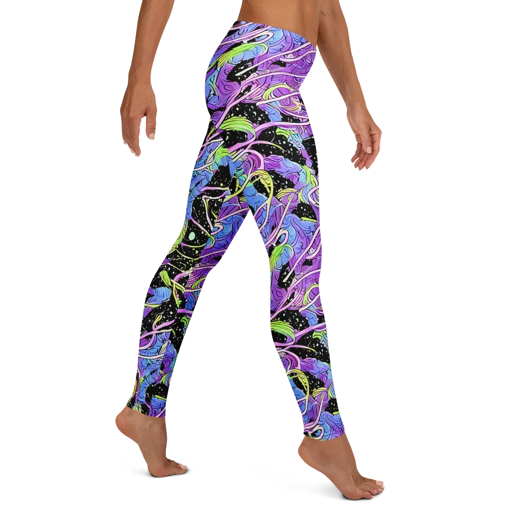 Neon Garden Afterdark on Leggings — Right