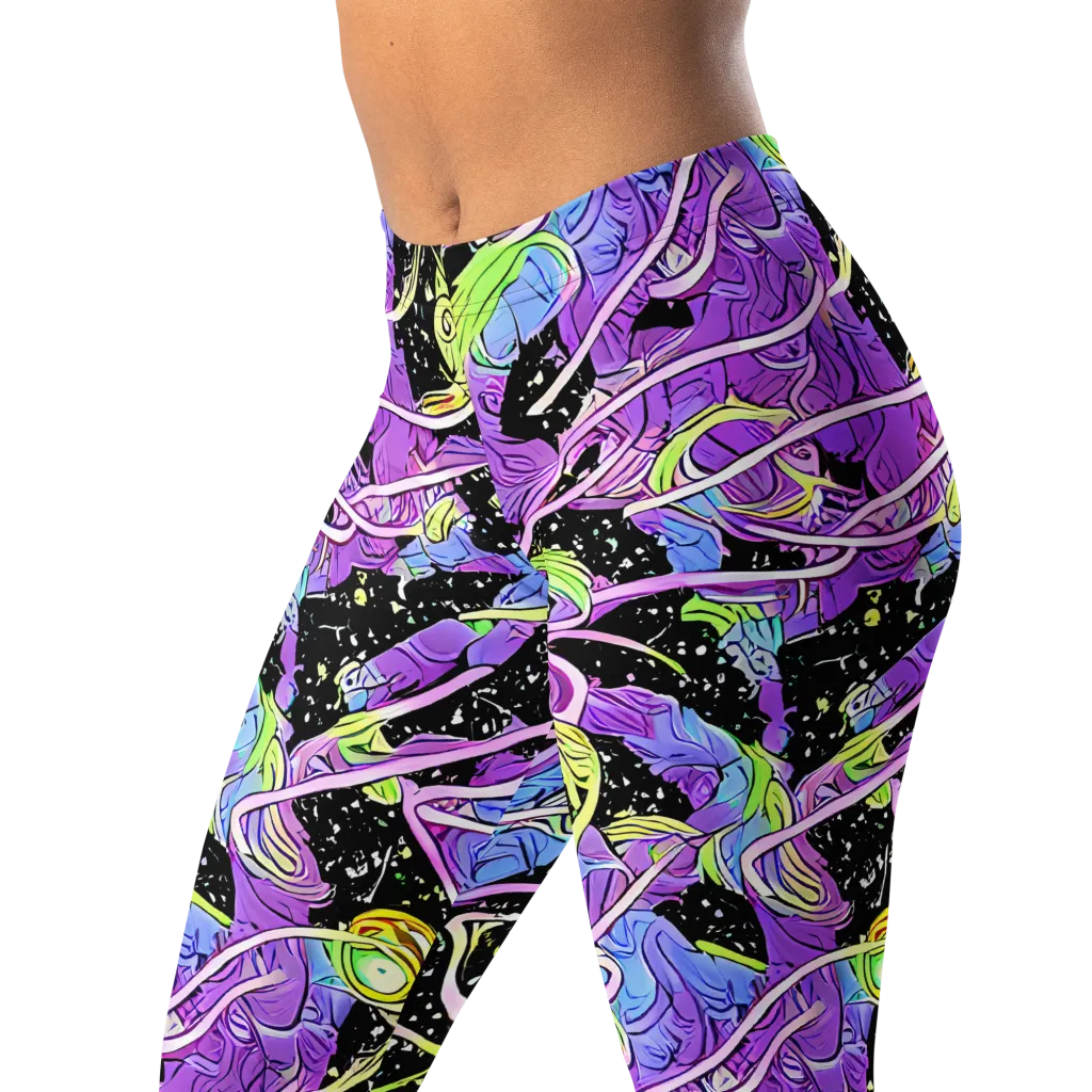 Neon Garden Afterdark on Leggings — Left Front