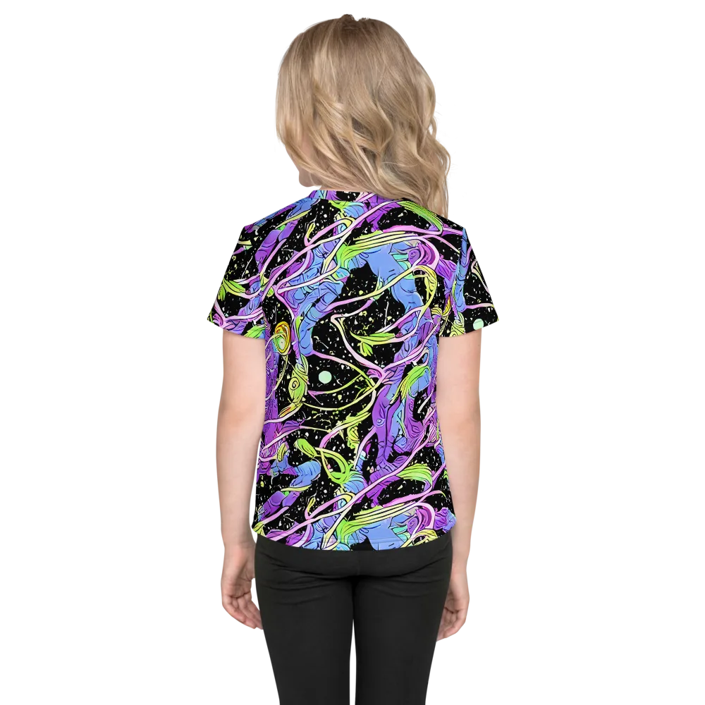 Neon Garden Afterdark on Kids Crew Neck T-Shirt — Back