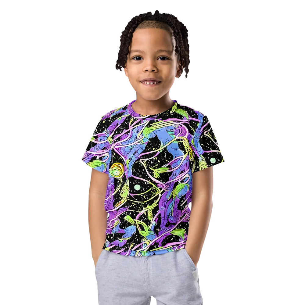 Neon Garden Afterdark on Kids Crew Neck T-Shirt — Front
