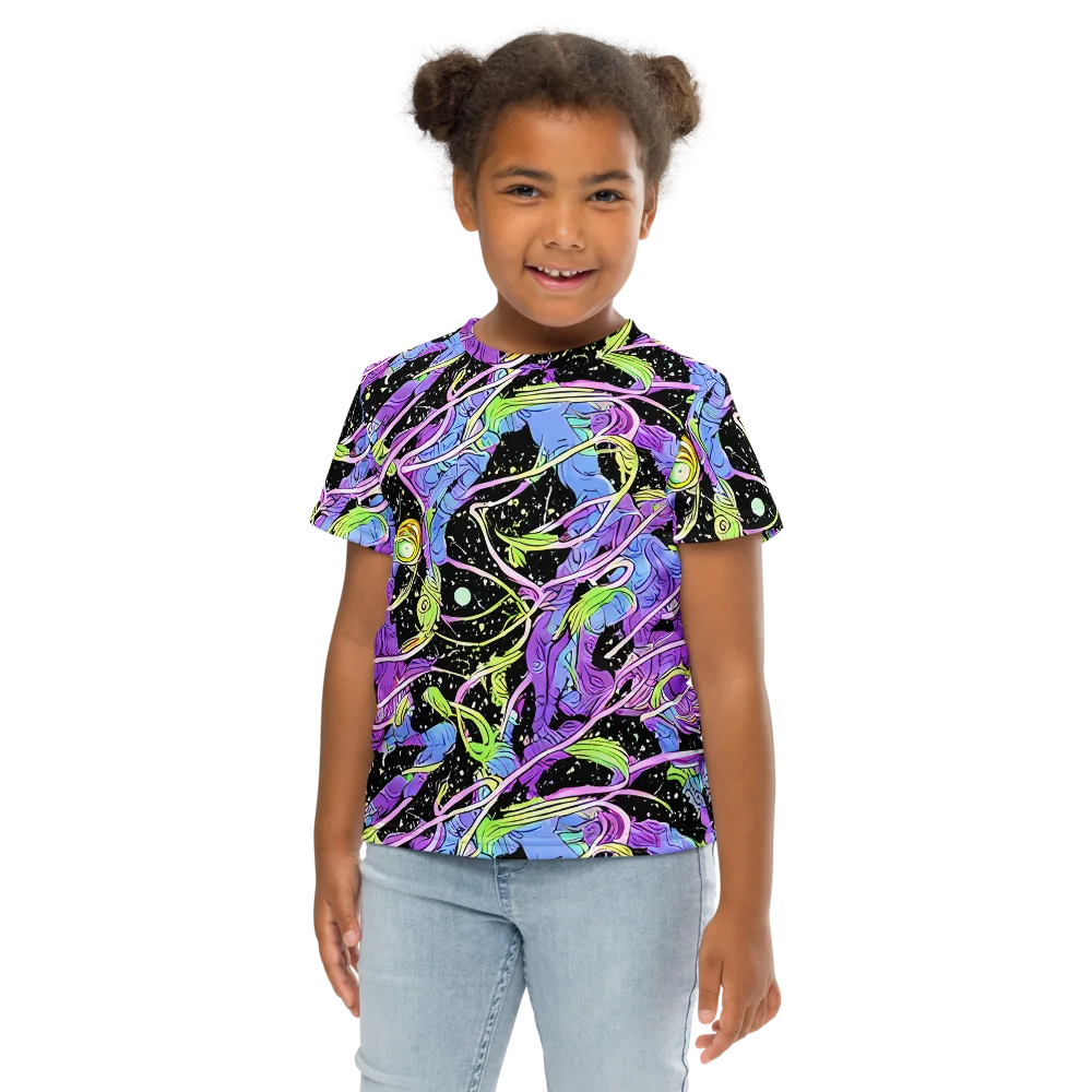 Neon Garden Afterdark on Kids Crew Neck T-Shirt — Front