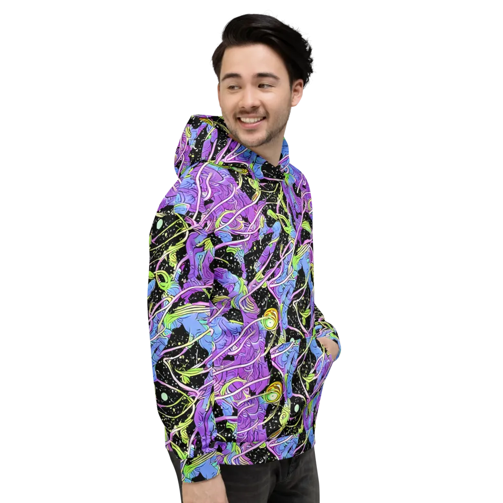 Neon Garden Afterdark on Hoodie — Right
