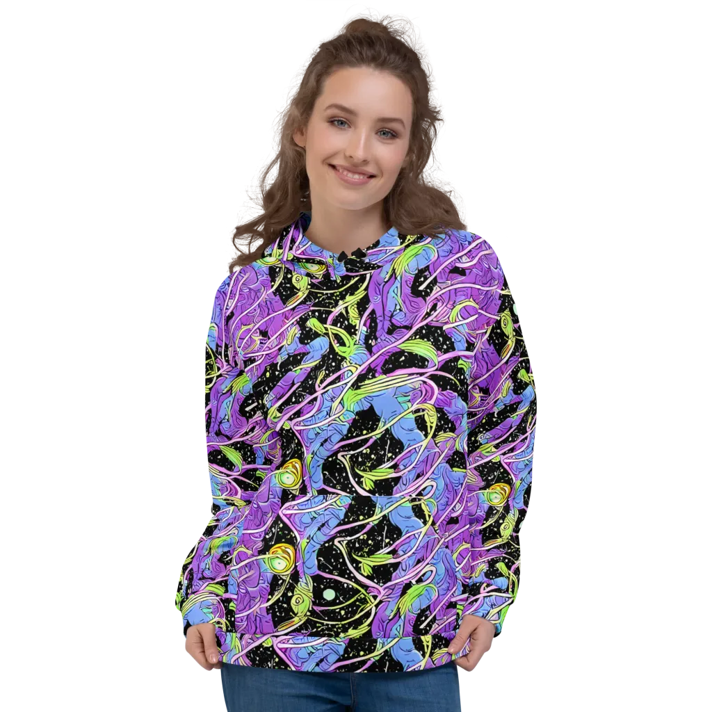 Neon Garden Afterdark on Hoodie — Front