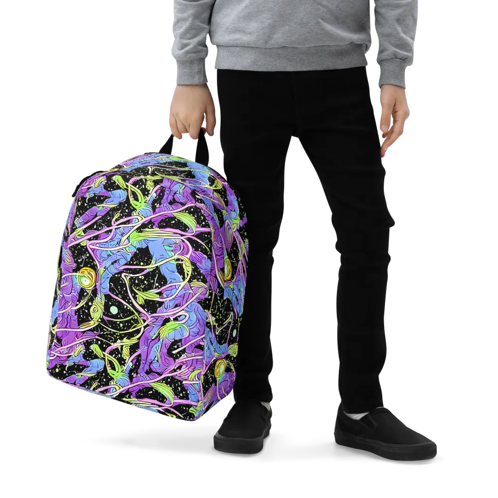 Neon Garden Afterdark on Minimalist Backpack — Zoomed-in