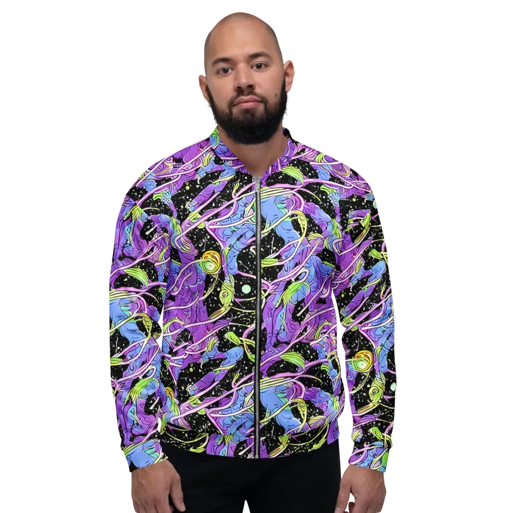 Neon Garden Afterdark on Bomber Jacket — Front