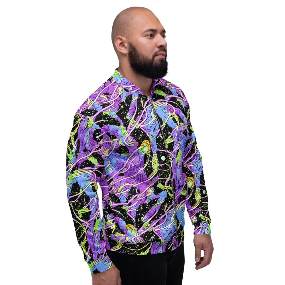 Neon Garden Afterdark on Bomber Jacket — Right