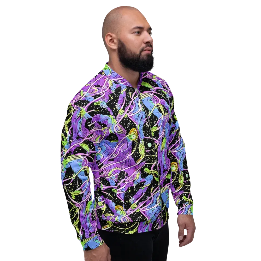 Neon Garden Afterdark on Bomber Jacket — Right