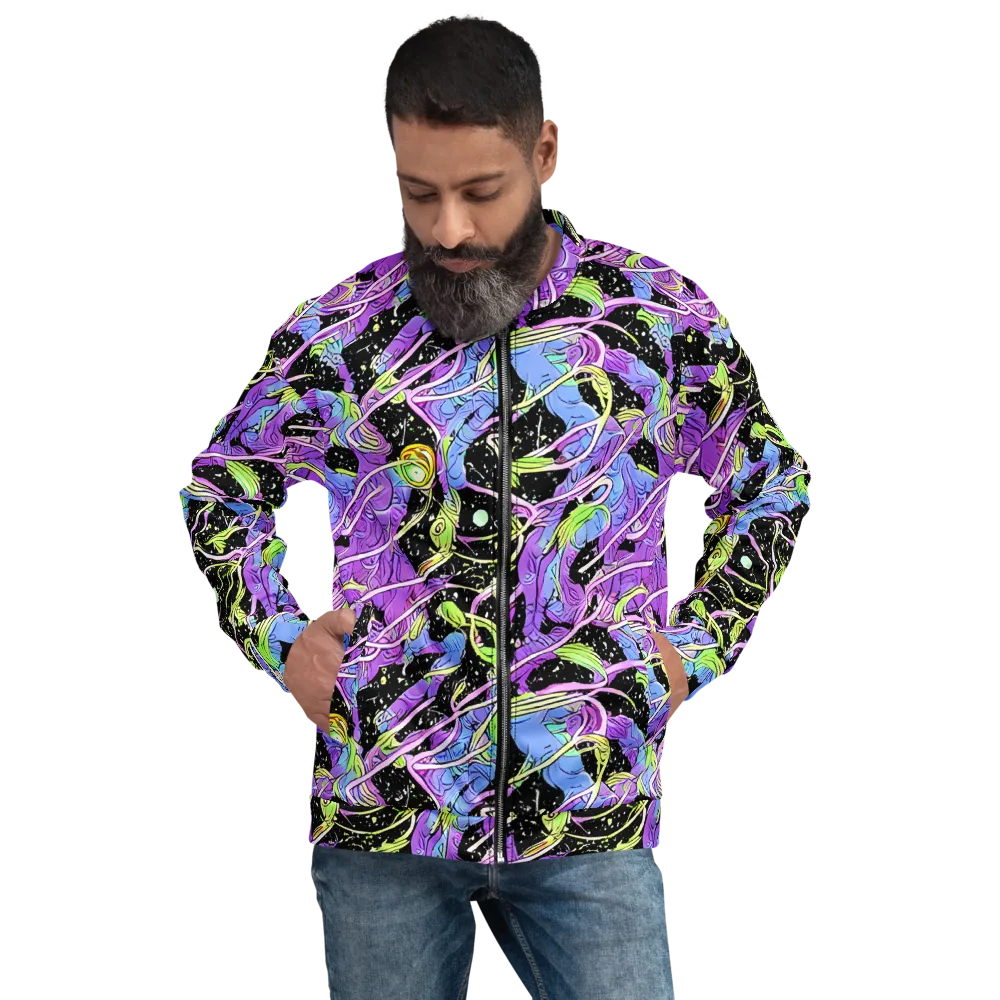Neon Garden Afterdark on Bomber Jacket — Front