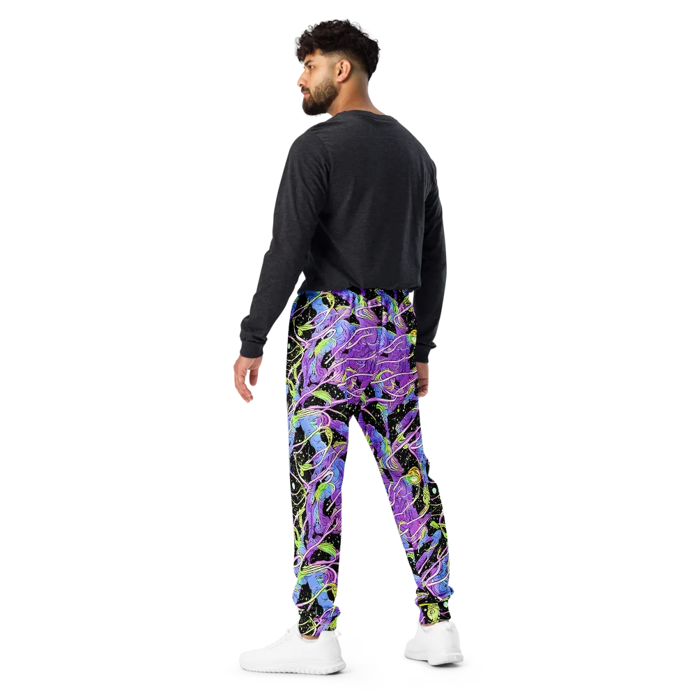 Neon Garden Afterdark on Men's Joggers — Back