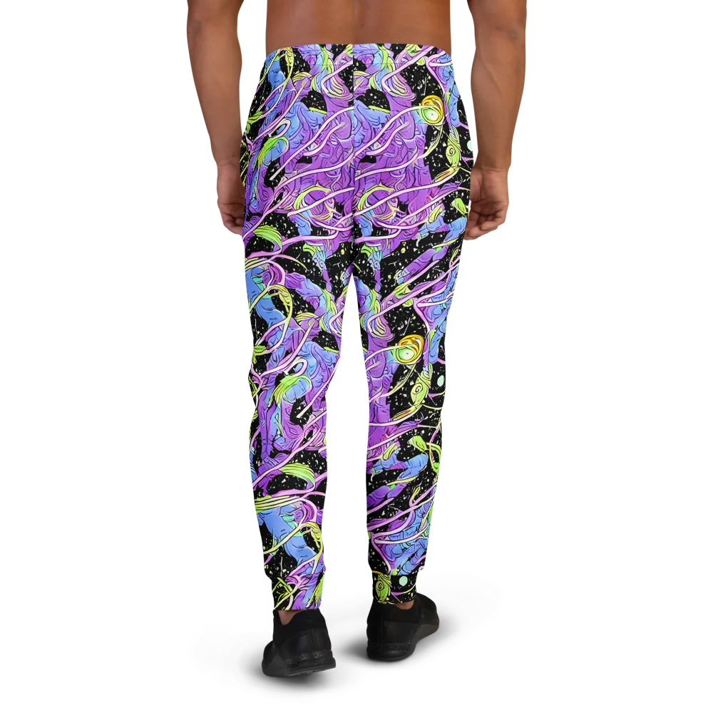 Neon Garden Afterdark on Men's Joggers — Back