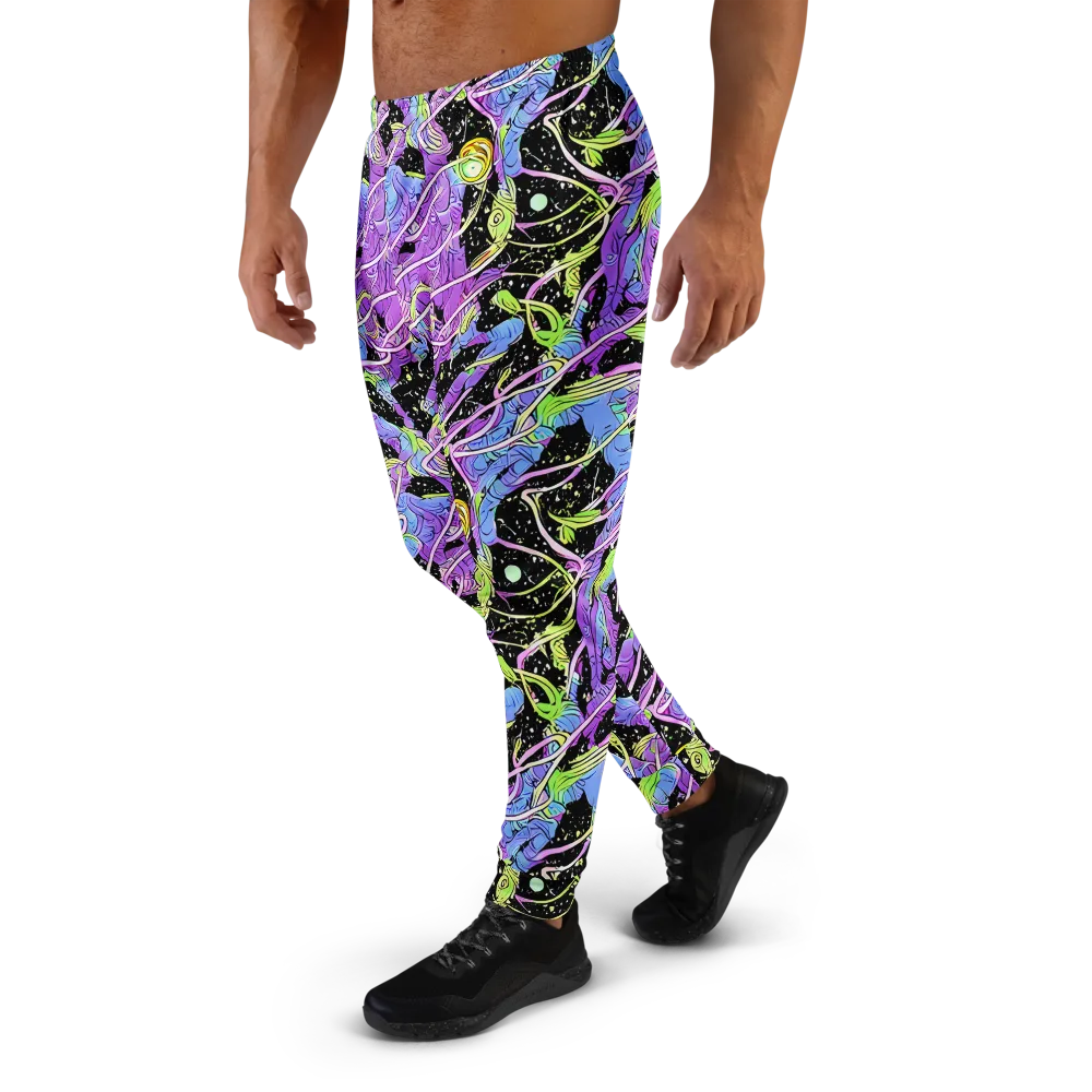 Neon Garden Afterdark on Men's Joggers — Left
