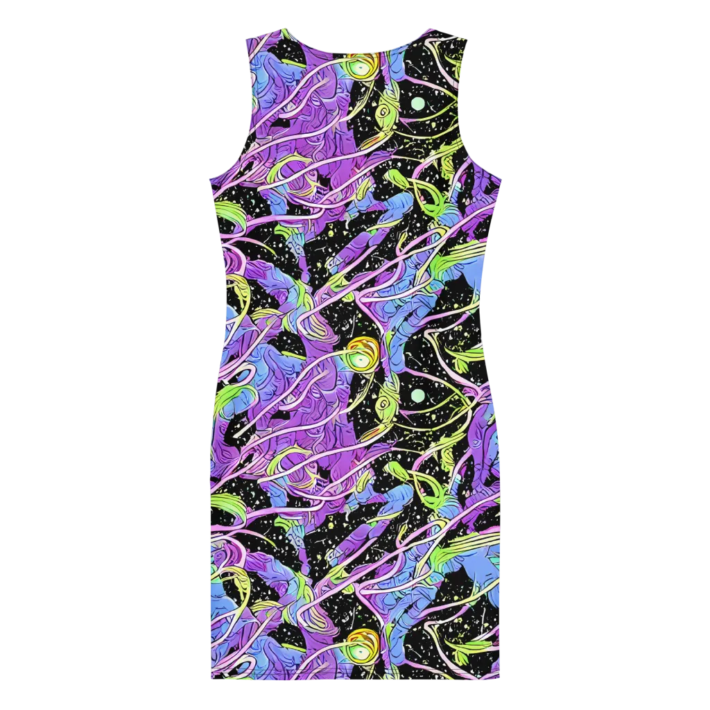 Neon Garden Afterdark on Bodycon Dress — Back