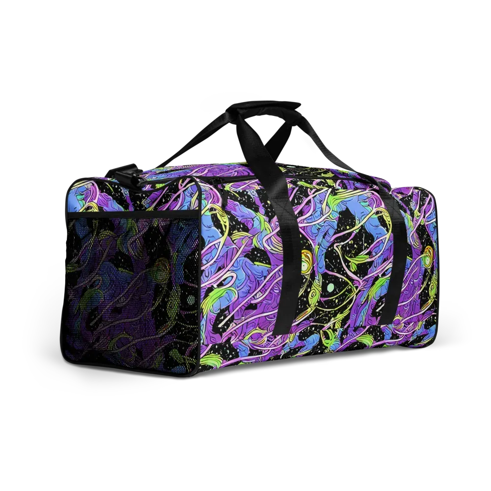 Neon Garden Afterdark on Duffle Bag — Right Front