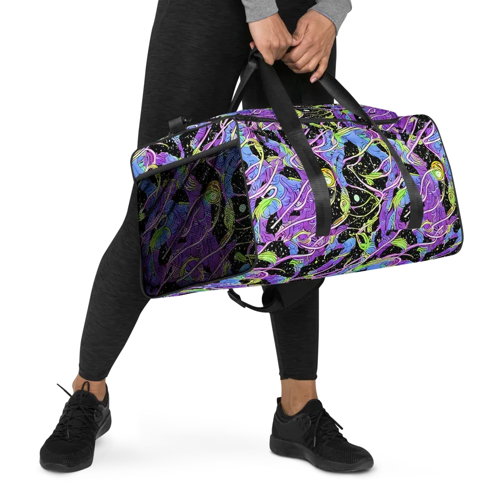 Neon Garden Afterdark on Duffle Bag — Right Front