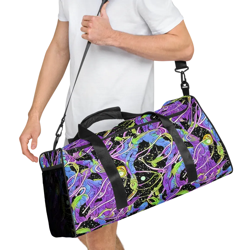 Neon Garden Afterdark on Duffle Bag — Right Front