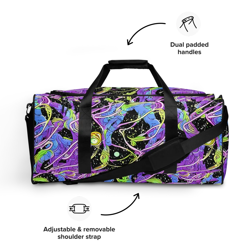 Neon Garden Afterdark on Duffle Bag — Front