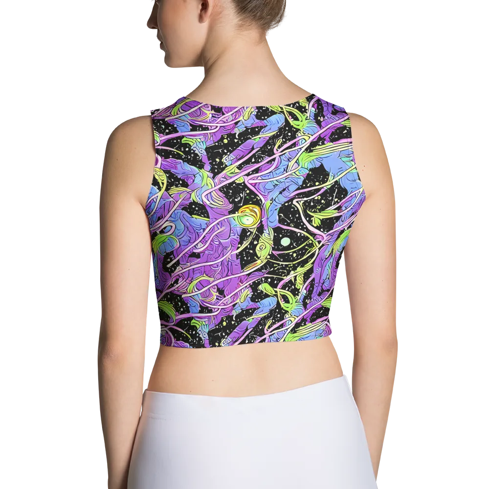 Neon Garden Afterdark on Crop Top — Back