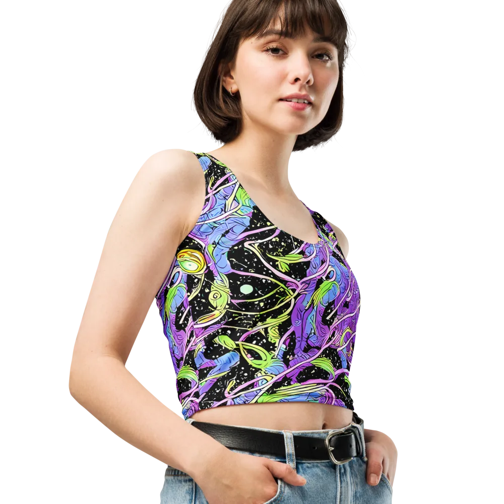 Neon Garden Afterdark on Crop Top — Right Front