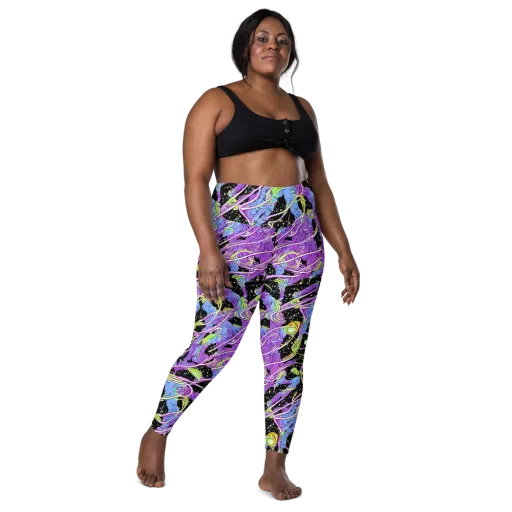 Neon Garden Afterdark on a Leggings with Pockets