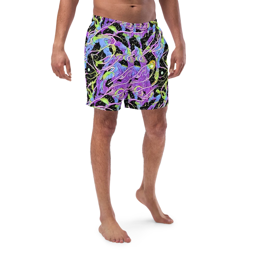 Neon Garden Afterdark on Swim Trunks — Front