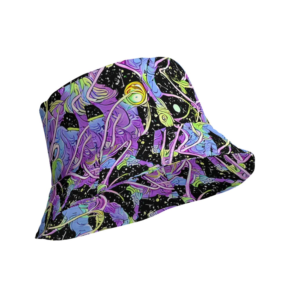 Neon Garden Afterdark on Reversible Bucket Hat — Product details Outside