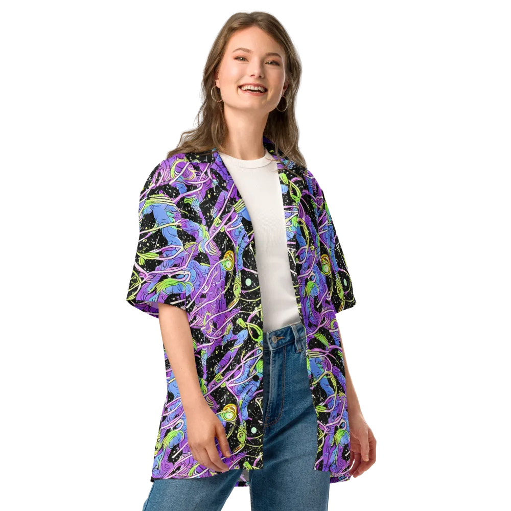 Neon Garden Afterdark on Button Shirt — Front