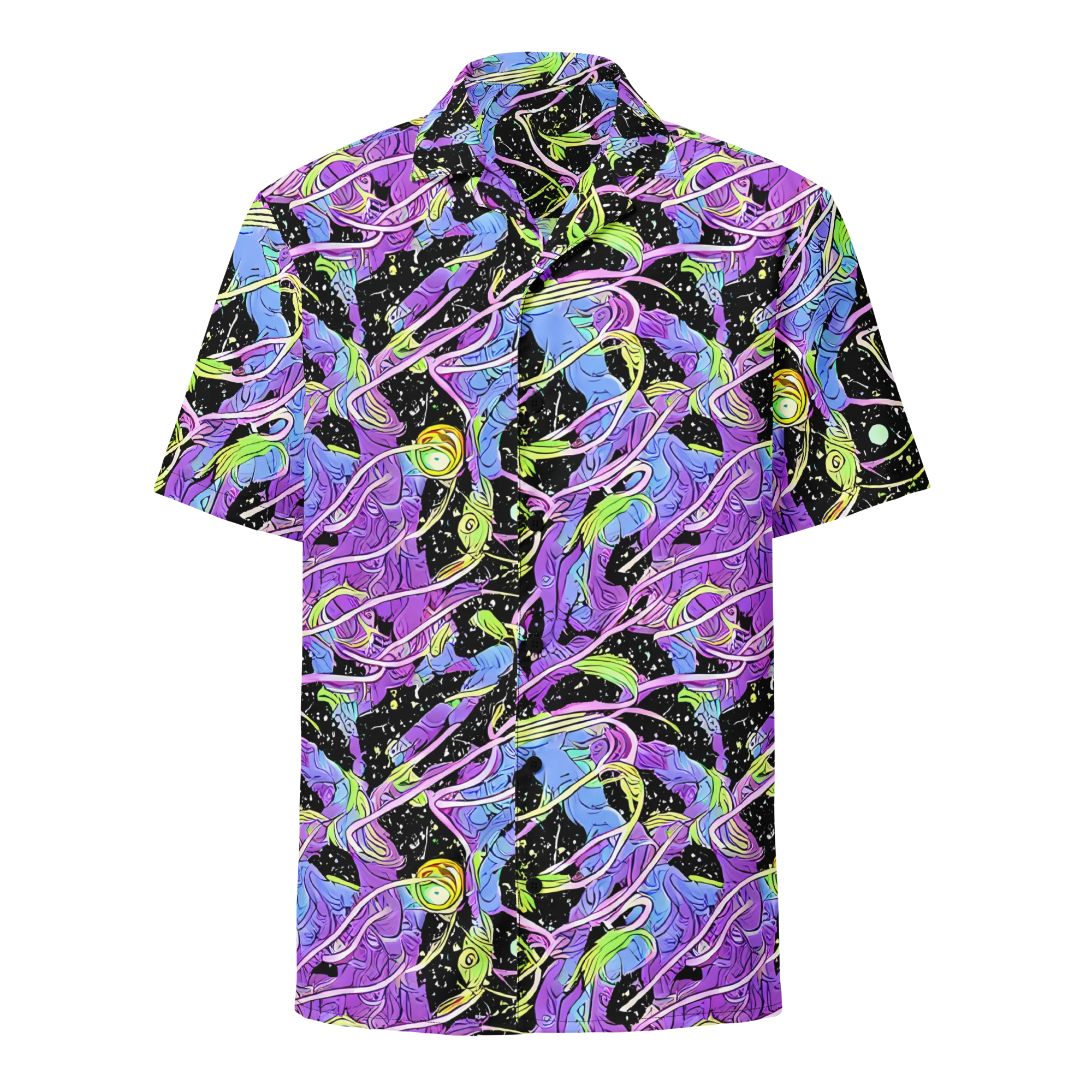 Neon Garden Afterdark on Button Shirt — Front