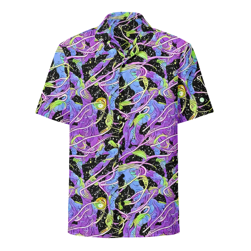 Neon Garden Afterdark on Button Shirt — Front