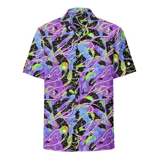 Neon Garden Afterdark on a Button Shirt