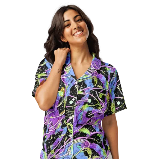 Neon Garden Afterdark on a Women's Short Sleeve Pajama Top