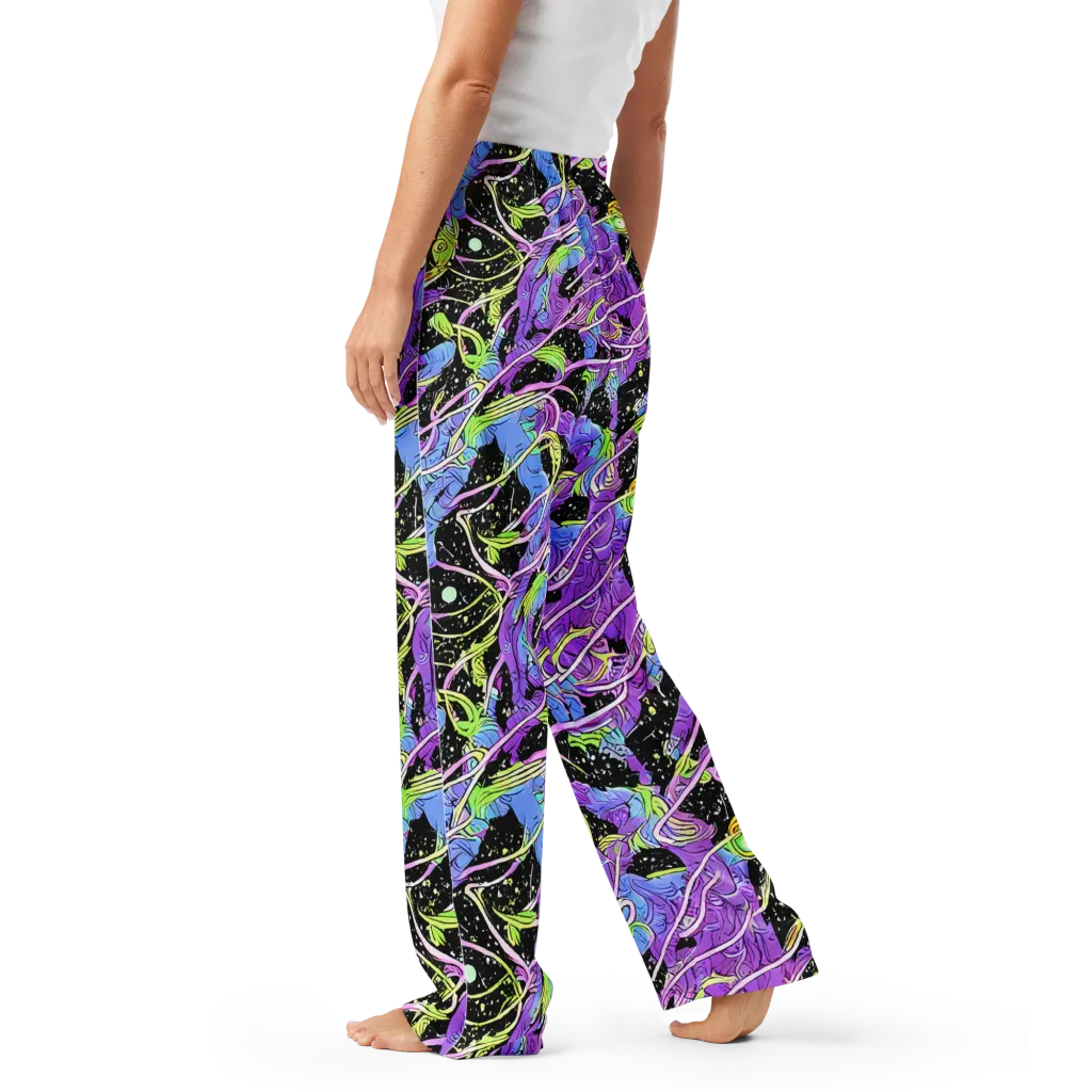 Neon Garden Afterdark on Women's Pajama Pants — Left