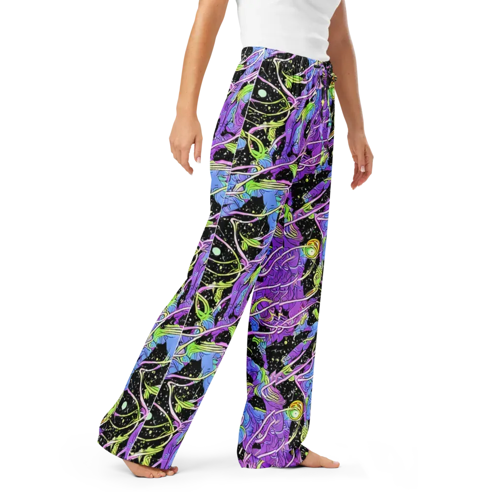 Neon Garden Afterdark on Women's Pajama Pants — Right Front