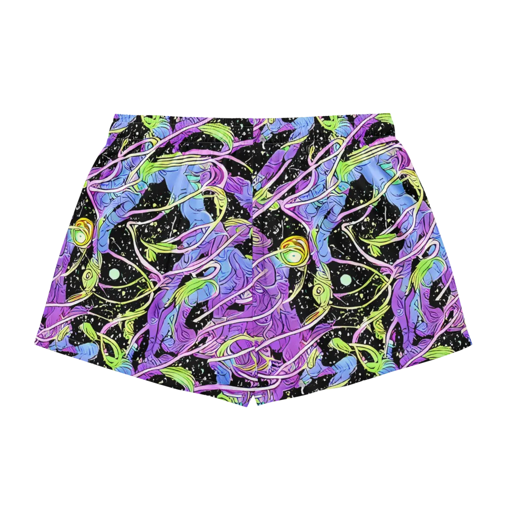 Neon Garden Afterdark on Women's Pajama Shorts — Back