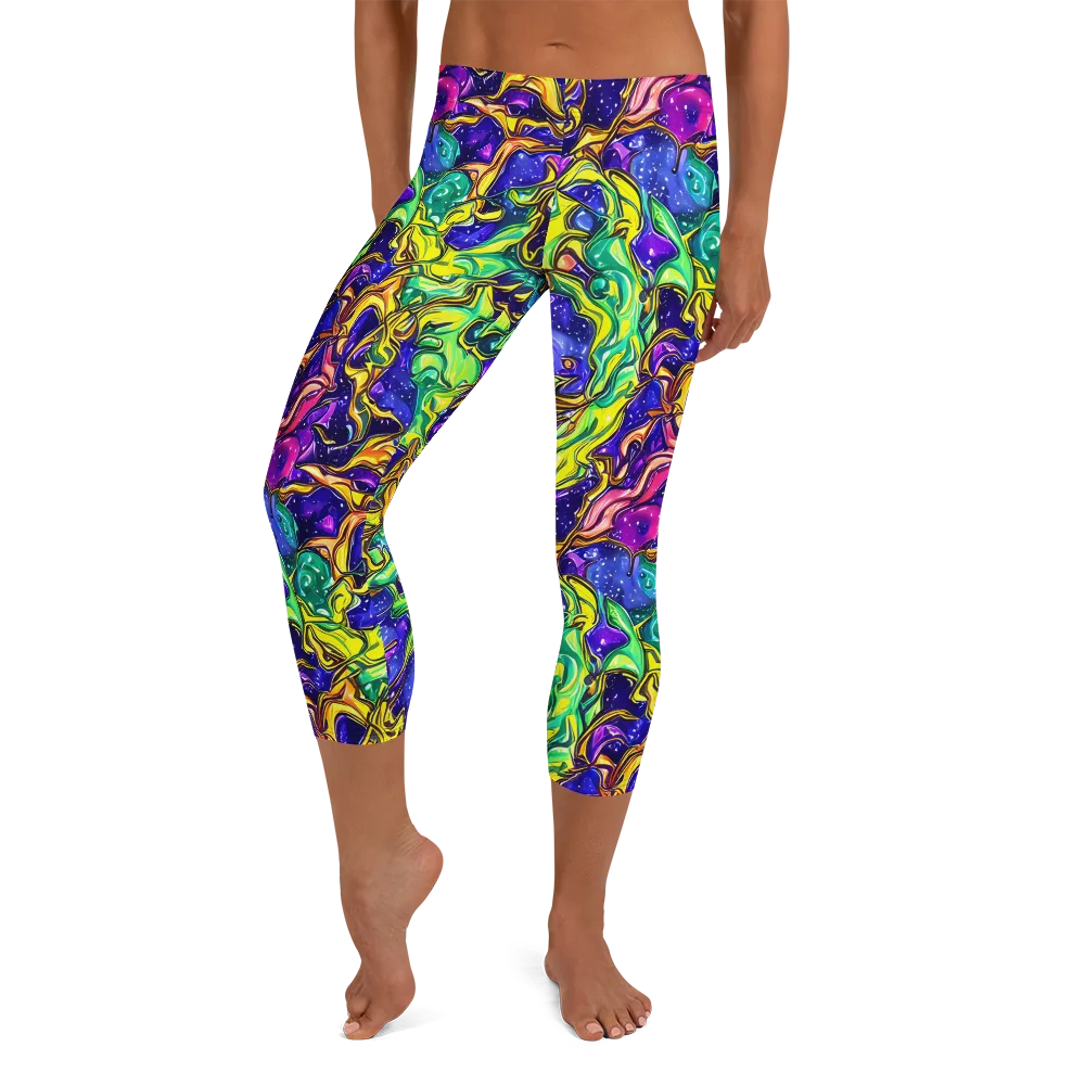 Marigold Stardrift on Capri Leggings — Front