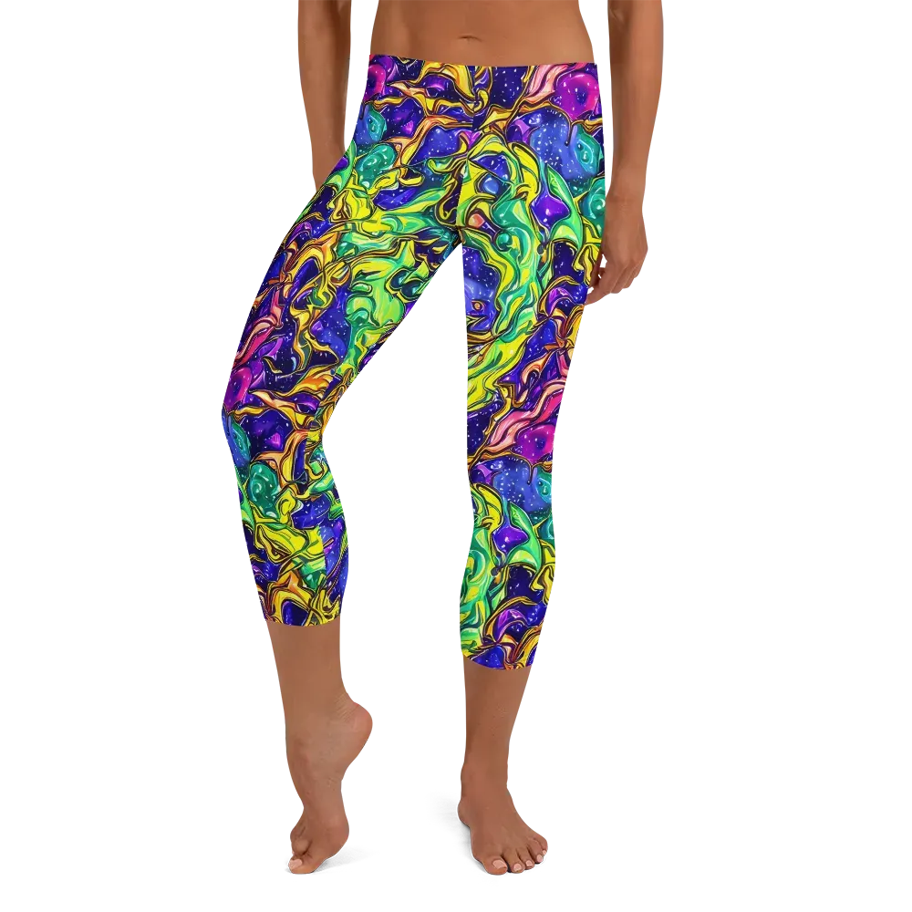 Marigold Stardrift on Capri Leggings — Front