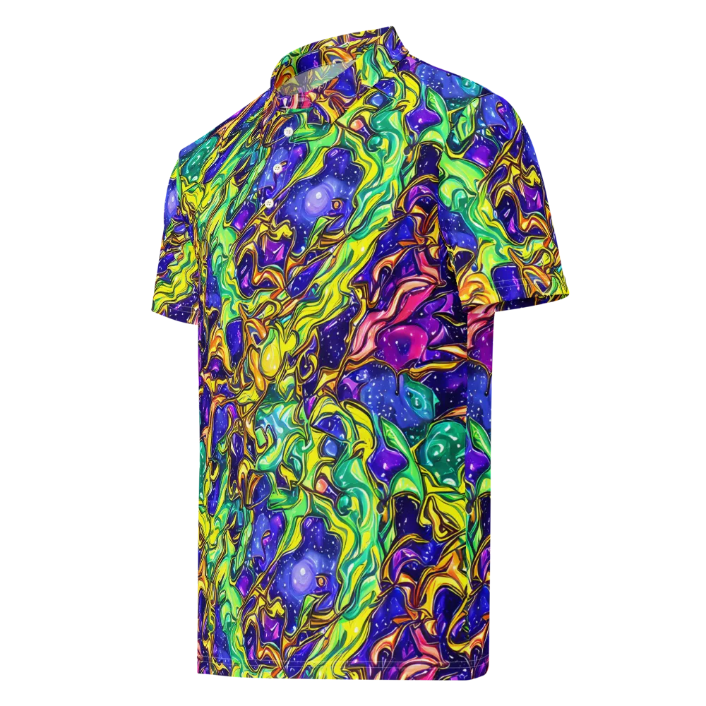 Marigold Stardrift on Men's Slim Fit Polo Shirt — Left Front