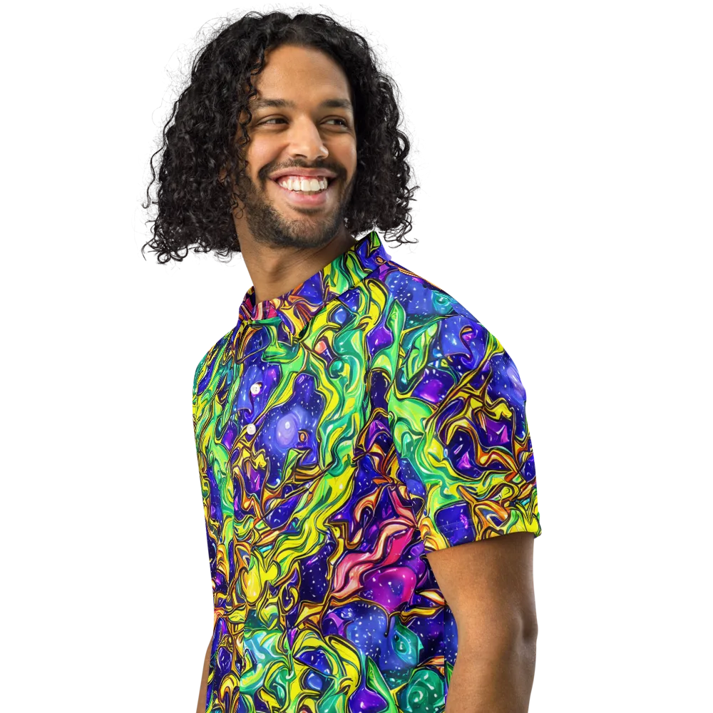 Marigold Stardrift on Men's Slim Fit Polo Shirt — Left Front