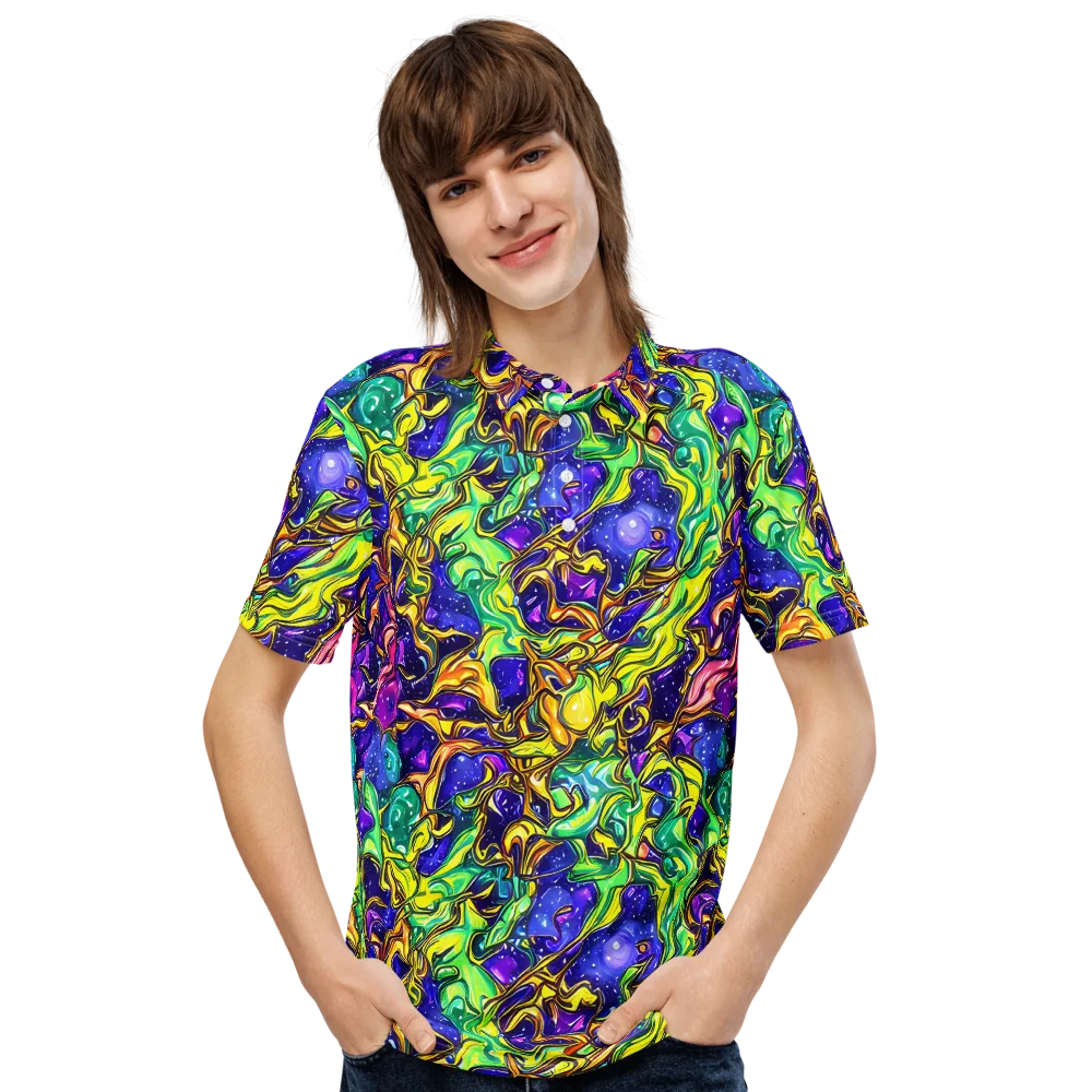 Marigold Stardrift on Men's Slim Fit Polo Shirt — Front