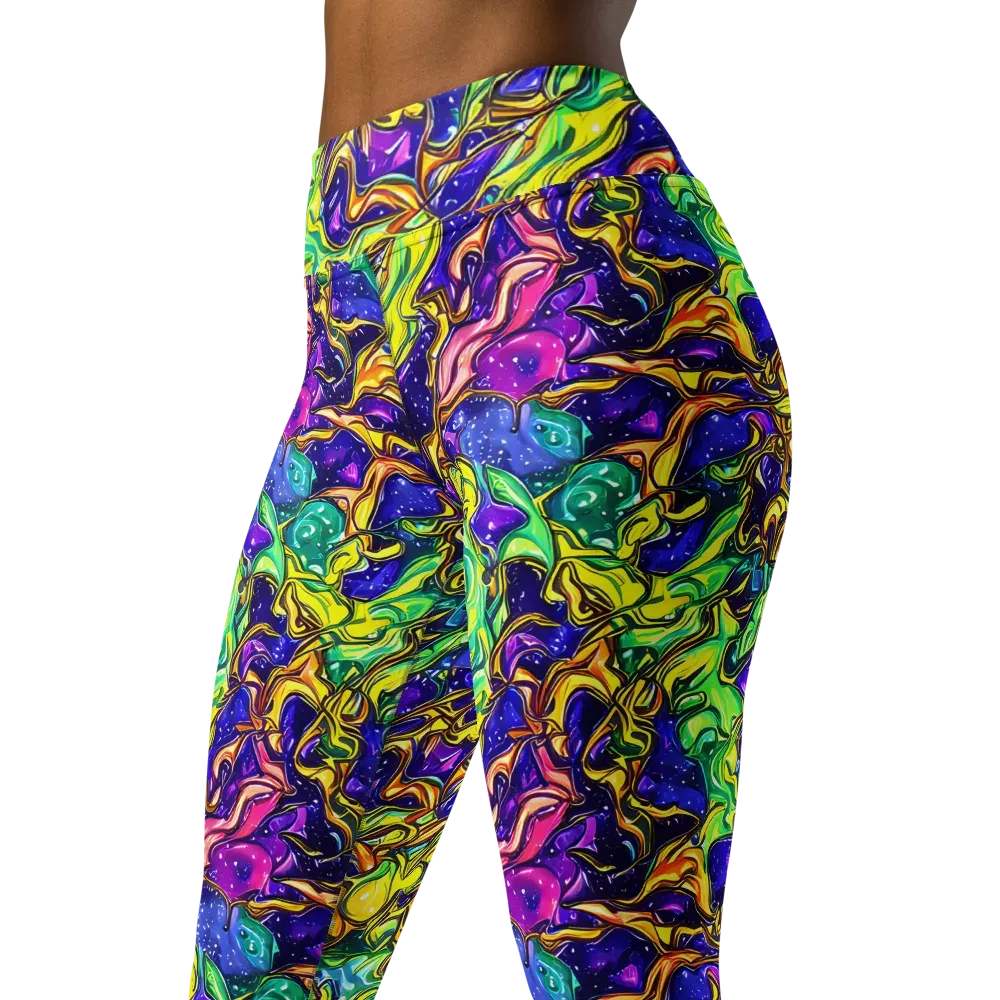Marigold Stardrift on Yoga Leggings — Left Front