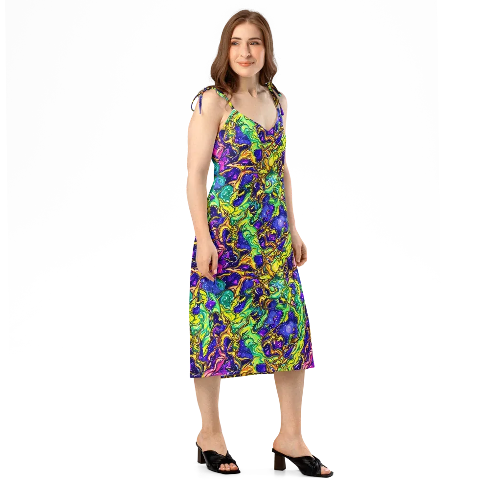 Marigold Stardrift on Slip Dress — Right Front